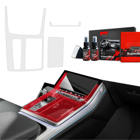3w1 Grizz folia ochronna do wnętrza Audi Q7 (2018-2025) Panel Centralny Antyodciskowa PianoSkin