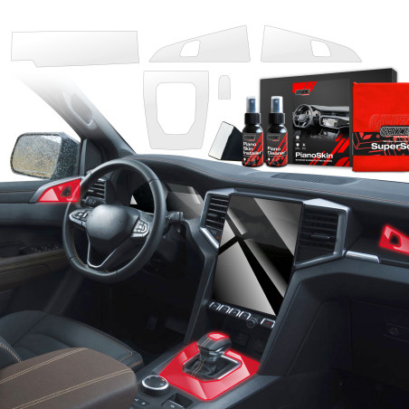 5w1 Grizz folia ochronna do wnętrza Volkswagen VW Amarok (2023-2025) Bezbarwna PianoSkin