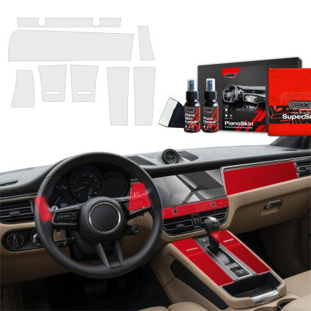 8w1 Grizz folia ochronna do wnętrza Porsche Macan GTS (2021-2024) Antyodciskowa PianoSkin
