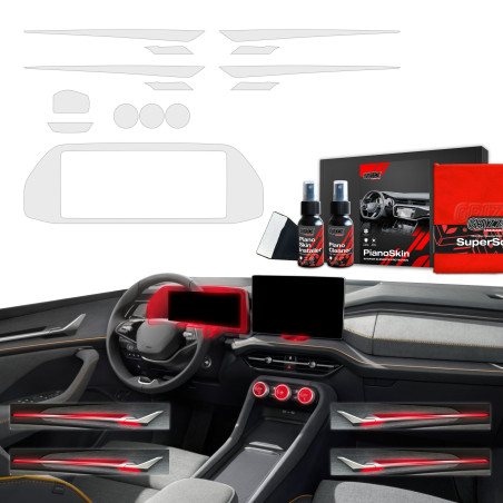 8w1 Grizz folia ochronna do wnętrza Skoda Kodiaq 2 (2024-2025) Antyodciskowa PianoSkin