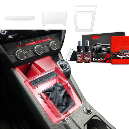 4w1 Grizz folia ochronna do wnętrza Skoda Octavia 3 (2017-2020) Bezbarwna PianoSkin