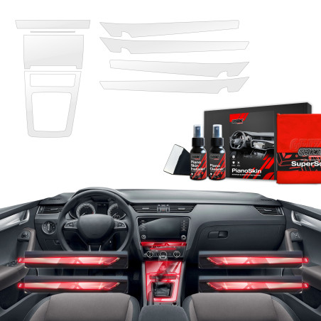 8w1 Grizz folia ochronna do wnętrza Skoda Octavia 3 (2017-2020) Bezbarwna PianoSkin