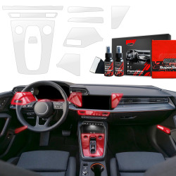 9w1 Grizz folia ochronna do wnętrza Audi A3 8Y Facelift (2024-2025) Bezbarwna PianoSkin