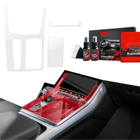 3w1 Grizz folia ochronna do wnętrza Audi Q8 (2018-2025) Panel Centralny Bezbarwna PianoSkin