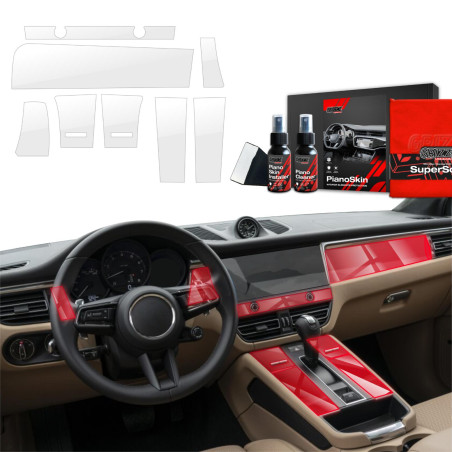 8w1 Grizz folia ochronna do wnętrza Porsche Macan S (2021-2024) Bezbarwna PianoSkin