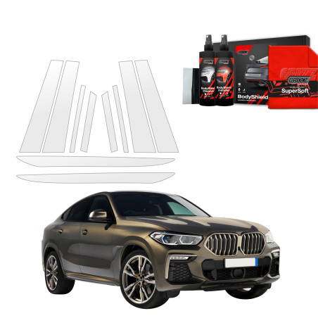 10w1 Folia ochronna na słupki Grizz do BMW X6M (2019-2023)