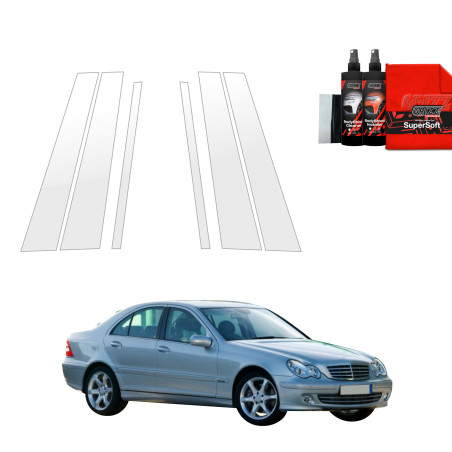 6w1 Folia ochronna na słupki Grizz do Mercedes Benz C Klasa W203 Sedan (2000-2007)