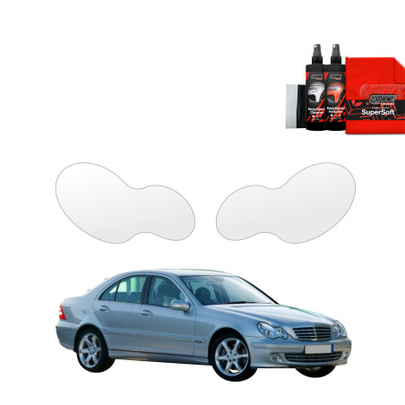 2w1 Folia ochronna na lampy Grizz do Mercedes Benz C Klasa W203 Sedan (2000-2007)